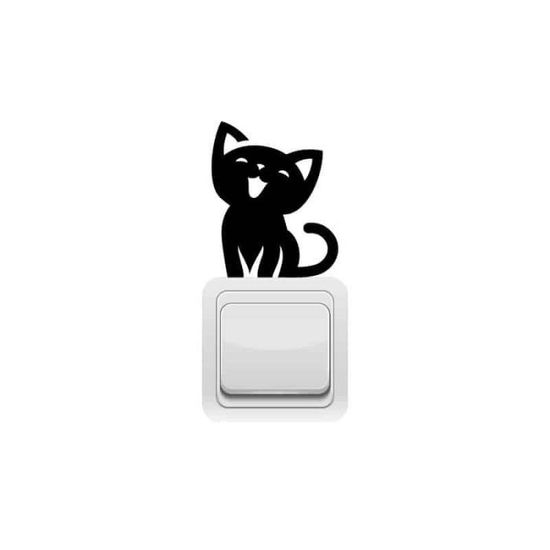 Sticker Interrupteur New York - Aspect Mat Noir 8x3 Cm - Adhésif Décoratif Pour Prise Et Interrupteur