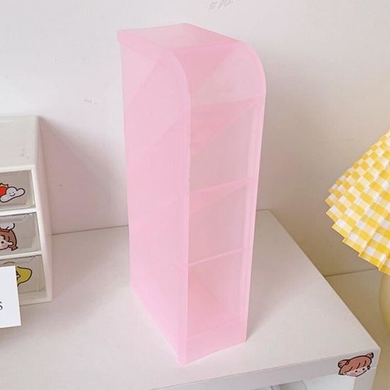 Porte-stylo Créatif Hexagonal Rose à 3 Compartiments - Rangement Bureau, Pinceaux Maquillage, Accessoires (12 X 8,5 X 5,5 Cm) - 3