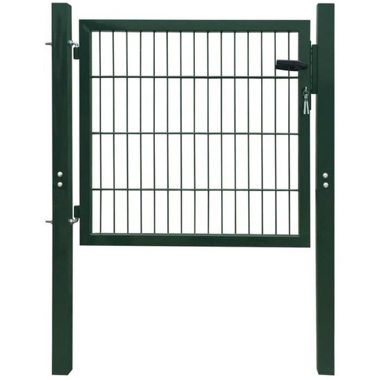 #6012 Portillon Grillage Portail de clôture Professionnel - Porte de jardin Acier Vert 103x150 cm Parfait