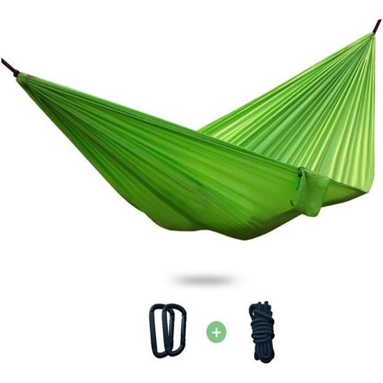 Hamac Double Parachute En Nylon Avec Moustiquaire - Vert Jardin, XL 118x79 Pouces, 250kg Capacité