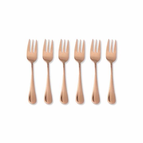 tiokin Lot de 6 fourchettes de dîner en acier inoxydable doré de