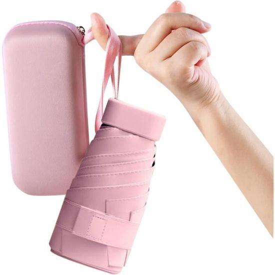 Parapluie Pliant De Voyage, Parapluie Compact Léger, 5 Plis 6 Baleines Protection Solaire Poche Ext Rieur Portable Automatique Imperm Able Et Uv