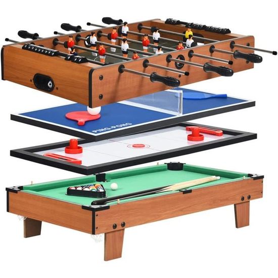 Table Multijeux 4 en 1 Pliante-Billard/Babyfoot/Hockey/Tennis de Table - Sport & Plein air Table Multijeux 4 en 1 Pliante-Billard/Babyfoot/Hockey/Tennis de Table - Sport & Plein air