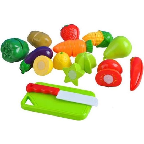 Dinette fruit legume 25 piece à découper jouet marchand couteau GUIZMAX
