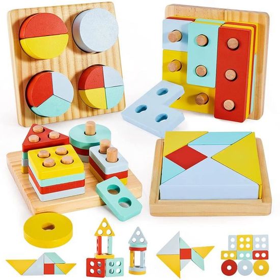 Jeu Labyrinthe Magnétique Enfant - Jouet Bois Montessori - Couleurs Vives - Motricité Fine - Jeu