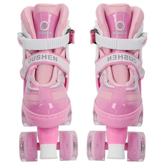 Yeacher Patins à Roulettes Ajustables Lumineux Pour Enfants, Rouge Taille P, Idéal Pour Les Âges 5-12 Avec Matériaux Écologiques Et Design Respirant