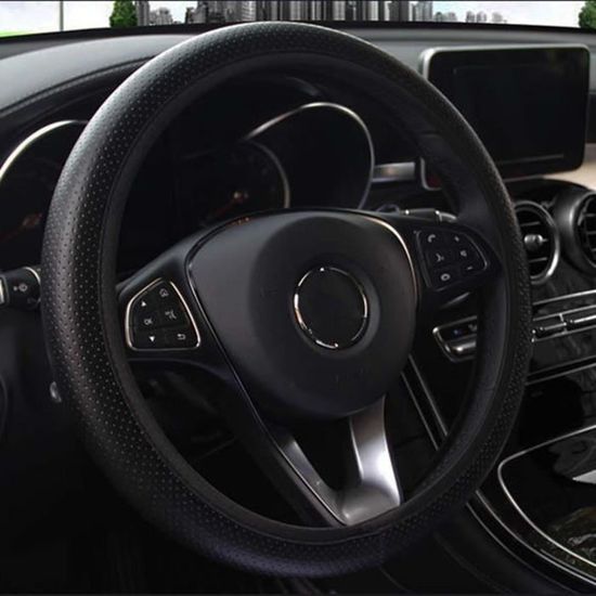 Omabeta protection de volant de voiture Housse de volant de voiture, 38cm de diamètre, protection universelle en auto volant Noir