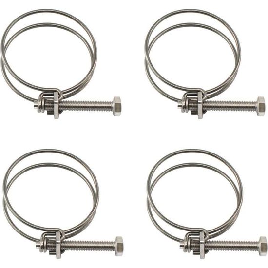 Colliers De Serrage Acier Inoxydable Hilitchi - Lot De 4 - Diamètre 44-47mm - Usage Automobile/Plomberie
