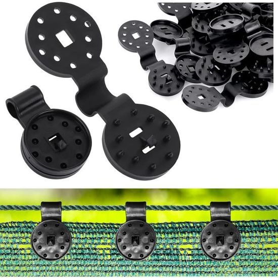 Lot De 50 Clips Pour Filet D'ombrage – Attaches Robustes En Polypropylène 7,2 X 2,8 Cm, Idéales Pour Bâche Et Voile D'ombrage