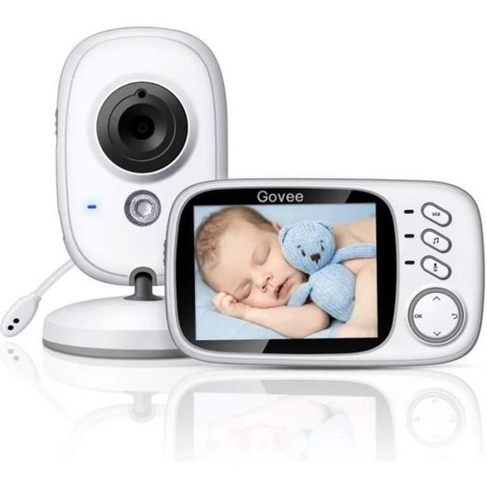 HY34547-Govee Bébé Moniteur Sans fil Babyphone 3,2" Écran LCD Couleur Ecoute Bébé Vidéo avec Caméra Vision Nocturne Surveillance d