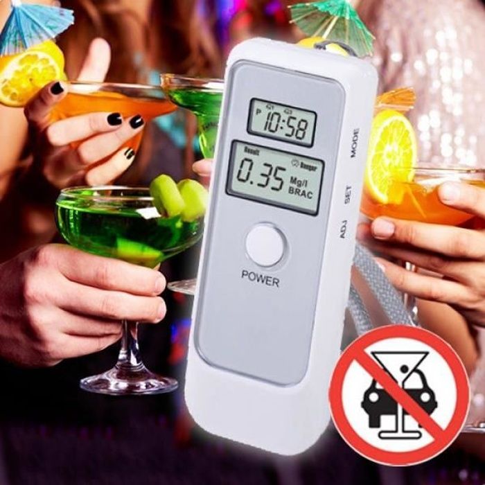 Éthylotest à écran digital LCD * Mesure du taux d'alcool dans l'air expiré * Ecran digital LCD * Capteur de haute sensibilité *