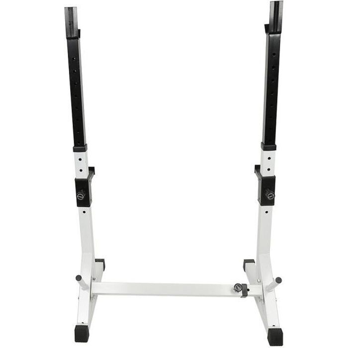 HOMBUY®Barre de Traction Squat Rack Support de Musculation Réglable Gym Fitness 73-105*54*80-150cm