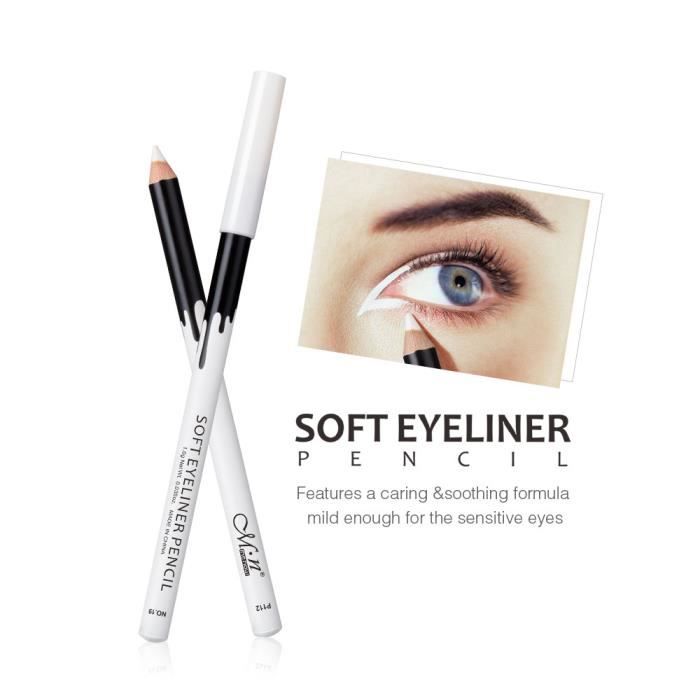 12PC Crayon Eyeliner Blanc Eye-Liner Imperméable À L'eau Longue Durée 5 ml Buonege 1896