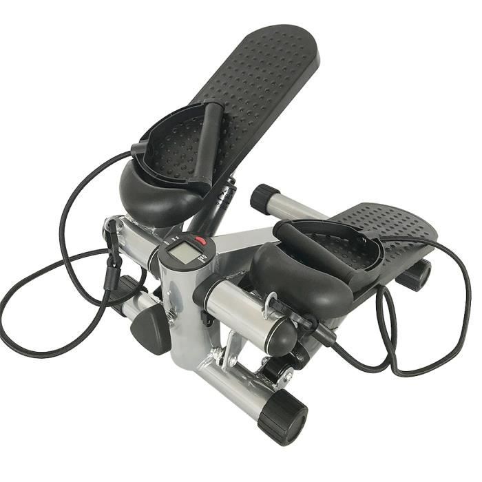 LUXS Stepper Up Down Gris pour l'aérobic et fitness, pour l'entraînement des abdominaux, jambes et fessiers