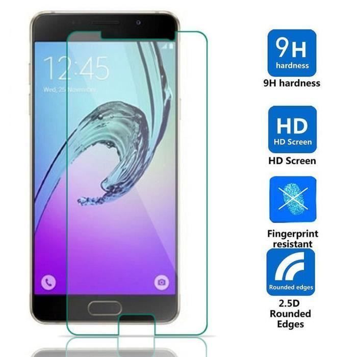 Pour Samsung Galaxy A5 (2016) A510F 5.2- Verre Trempé Film de Protection d'écran tactile vitre [Ultra Fine] anti choc casse