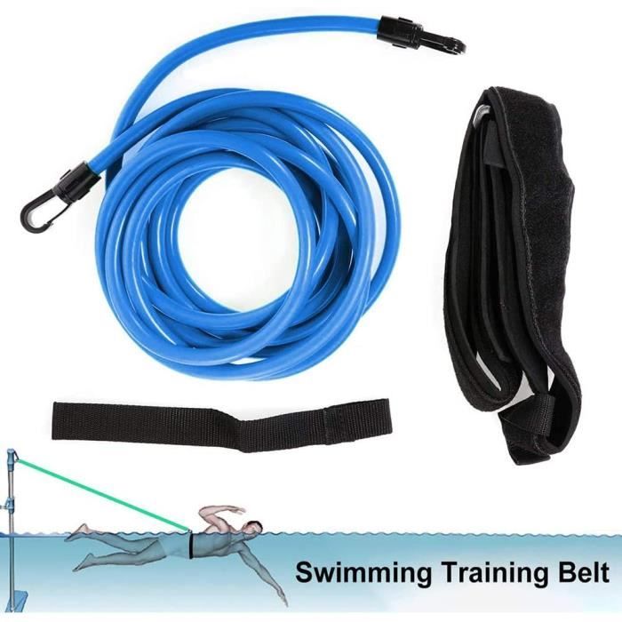 Ceinture de Natation réglable Entraînement Ceinture Sécurité Attache pour extérieur Ceinture de résistance Corde élastique 6*10*4m