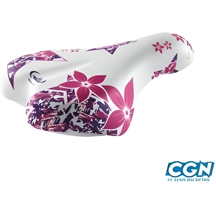 Selle enfant kid 12/14/16 pouces monte grappa 995 ok go blanc/rose avec chariot de selle