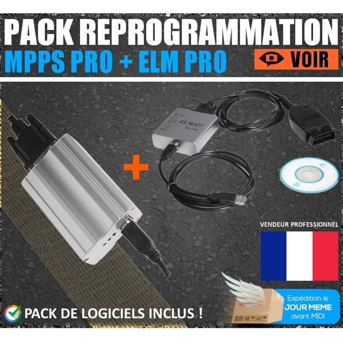 INTERFACE MPPS ALU + ELM PRO 1.5 - PACK REPROGRAMMATION / DIAGNOSTIQUE AUTOMOBILE