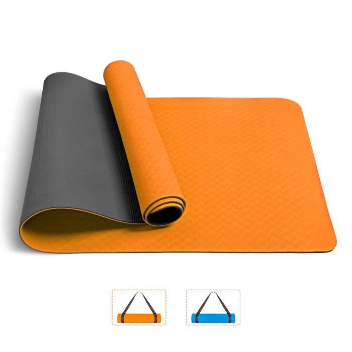 XGEAR Tapis D'exercices de Yoga Antidérapant, Epais, Ecologique et Non Toxique en TPE avec Sangle de Stockage d'impression,183x61