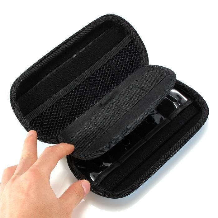 Housse Sac Etui Rangement Stockage multifonctionnel Oreillette USB Câble pour Voyage Noir Ve45337