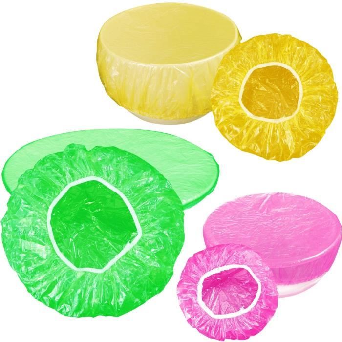 60 pièces réutilisable alimentaire stockage couvre élastique coloré bol couvre plat plaque plastique couvertures pour famille