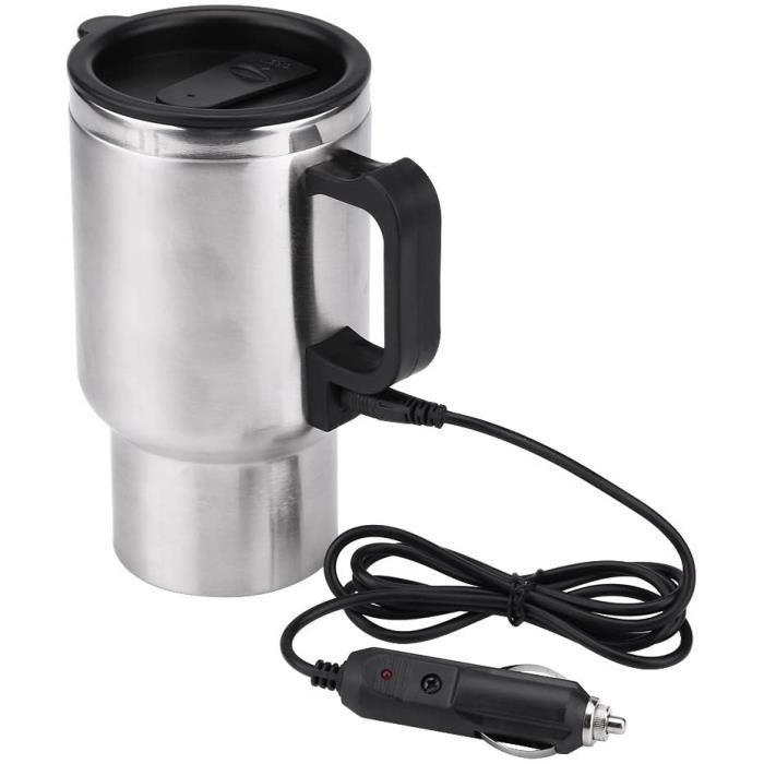 Bouilloire électrique de voiture,Mug chauffant de voiture, tasse chauffante de voyage en acier inoxydable450 ml,12V