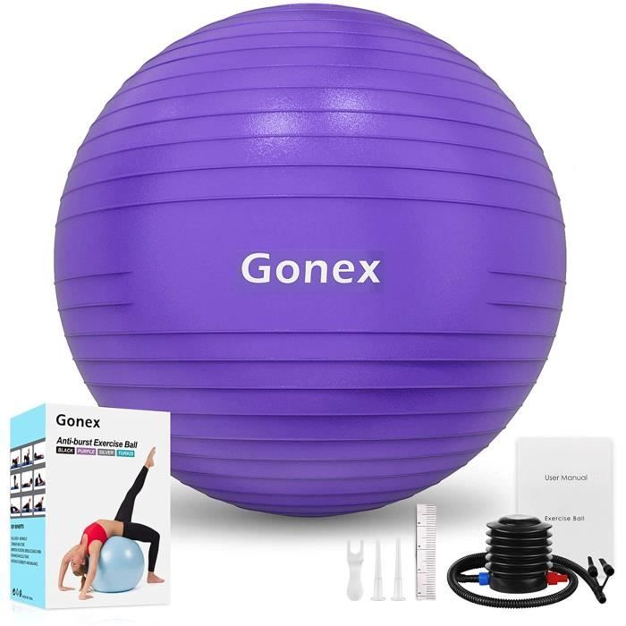 GYM BALL x 55cm 65cm 75cm Ballon Fitness Pompe Incluse Ballon Grossesse Antideacuterapant Ballon Gym Exercice Swiss Ball pour Yo1