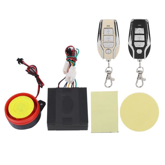 Kit de sécurité de moto d'alarme anti-vol, alarme de vélo de moto anti-vol alarme anti-vol sans fil, 125Db 12V pour vélo
