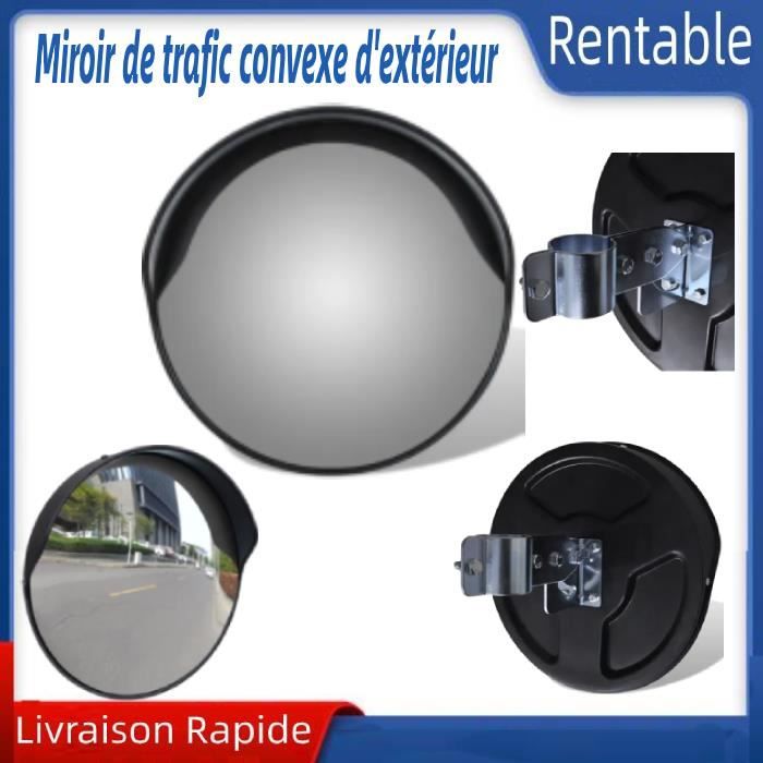 MIROIR DE SORTIE Miroir de trafic convexe d'extérieur Plastique PC Noir 30 cm Vogue