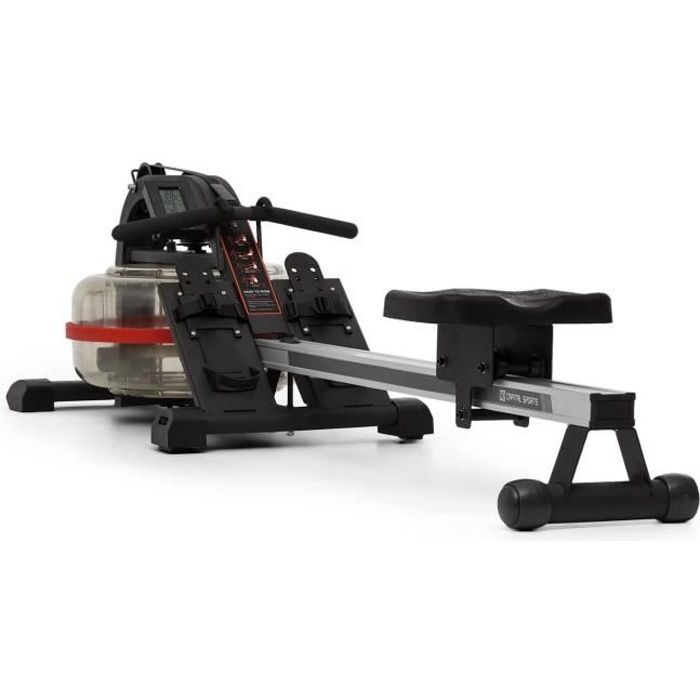 CAPITAL SPORTS Rowlympic Rameur à eau 115cm pour entraînement cardio - Rangement vertical - Charge 150kg max - Cadre aluminium