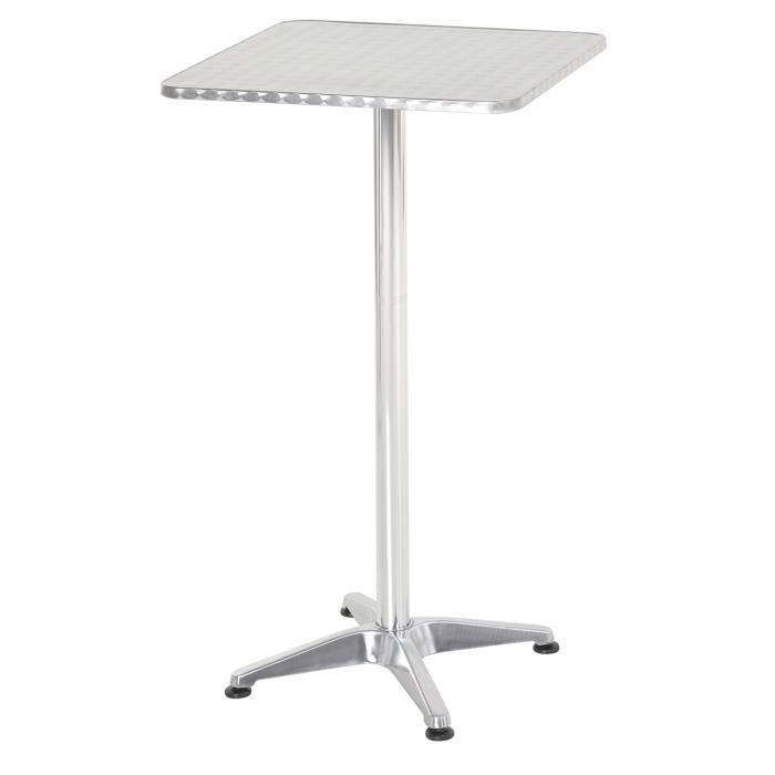 Table de bar table de cuisine bistro salle à manger hauteur réglable plateau inox