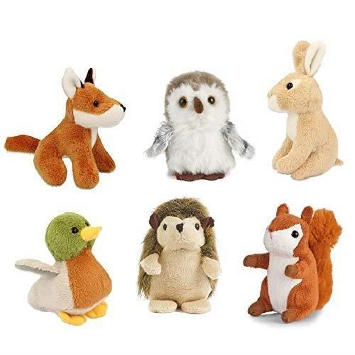 Living Nature- Lot de 6 minis Peluches d'Animaux, AMZ05WL, Unknown AMZ05WL