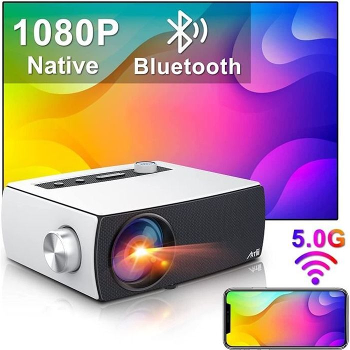Videoprojecteur Full HD - Artlii Enjoy 3, WiFi 5.0G/2.4G Bluetooth, Projecteur Portable, Retroprojecteur Max 300'', Son Dolby Stereo