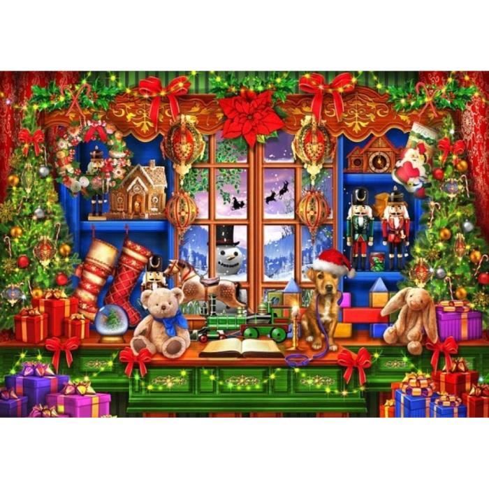 5D Bricolage Diamant Peinture Diamant Rond,Ambiance de Noël animée,Diamant Broderie,(40X50cm) mm1092@Z3069