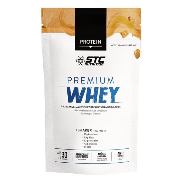PREMIUM WHEY Caramel Beurre - Protéines en Poudre - Maximise le développement musculaire - Protege du stress oxydatif