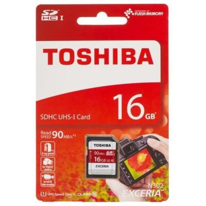 Carte mémoire Secure Digital (SD) Toshiba Exceria N302 - 16 Go SDHC UHS-I