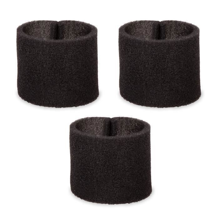 Filtres en mousse pour aspiration d'eau – Pour aspirateur à poussière et à eau - Utilisation universelle- 3 filtres inclus