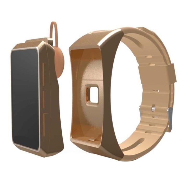 Montre Sport Android iOS cardiofréquencemètre podomètre lecteur MP3 Bluetooth Or