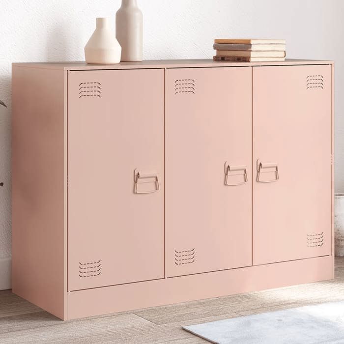 vidaXL Buffet rose 99x39x73 cm acier armoire placard buffet haut armoire latérale armoire de rangement organisateur de 841722