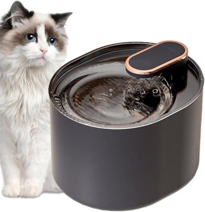 Comparer les prix de Fontaine pour chat Distributeur d'eau pour chats, paramètres débit d'eau réglables ultra silencieux et d'une filtration tertiaire