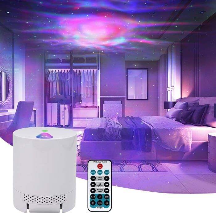 Projecteur LED Veilleuse Ciel Étoilé Galaxy - Télécommande, Multicolore, USB - Neuf