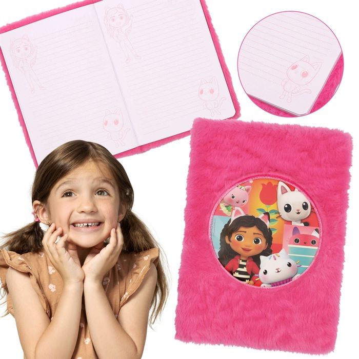 Gabby et la maison magique Carnet de notes rose peluche, carnet de Gabby et la maison magique Carnet de notes rose peluche, carnet de