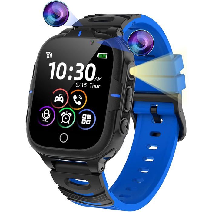 Montre connectée enfant - ETHNICS ORIGINS - Multifonction 2024 - Bleu - Appels bidirectionnels - 24 jeux éducatifs