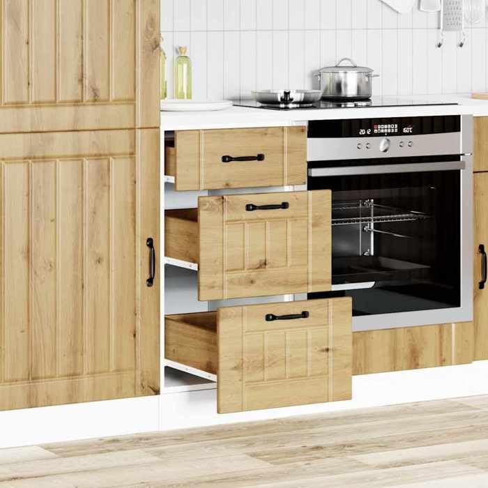STAR - Buffet de cuisine/Armoire de cuisine Lucca - pas chere - chêne artisanal bois ingénierie LL936