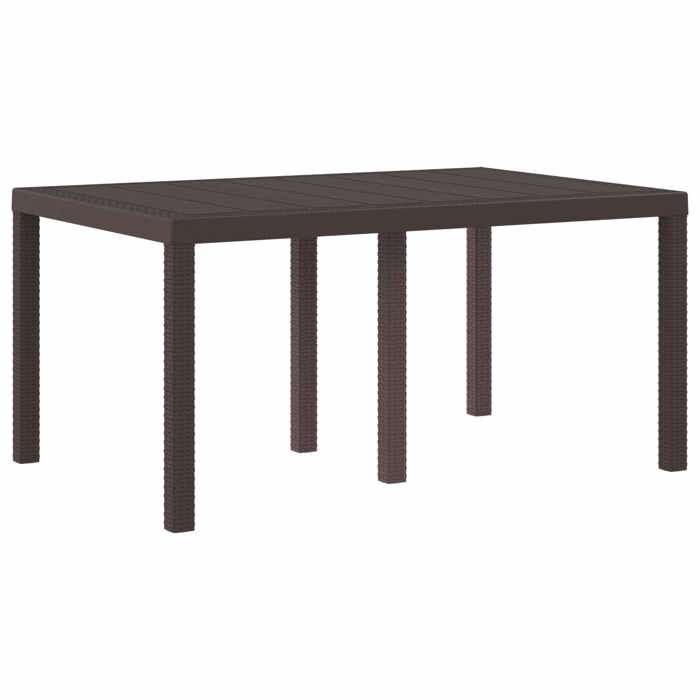 vidaXL Table de jardin 150x100x73 cm en poly rotin