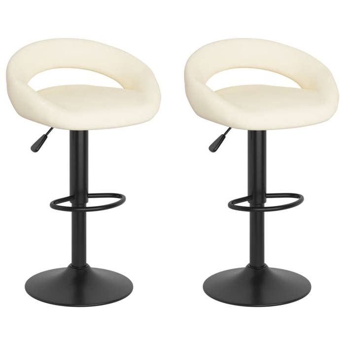 SARA* NEW Tabouret de pub/siège comptoir/ Tabourets Haut Bar - KENNETH - lot de 2 - crème velours12.3 Kg CL3246