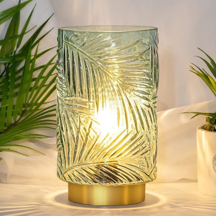Lampe de table - MJ PREMIER - Sans fil (pile) - Verre & métal - Minuterie automatique