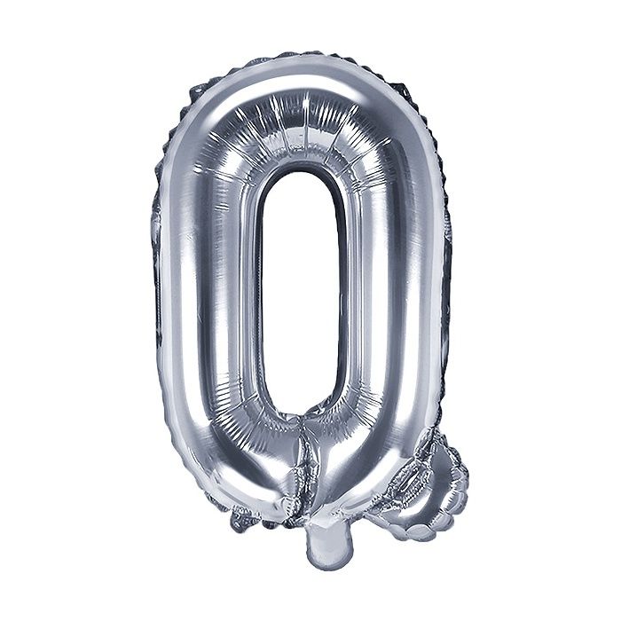 Ballon Argenté Lettre Q 35 cm