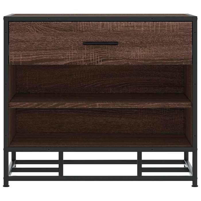 MGH - TOP Banc de rangement à chaussures - Meuble de couloir - chêne marron - bois dingénierie et métal MM560