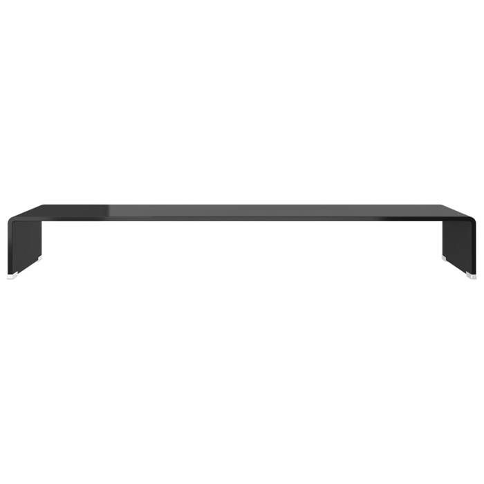 Meuble TV en verre - vidaXL - 100x30x13 cm - Verre trempé - Noir - Épaisseur du verre 8 mm - Support moniteur